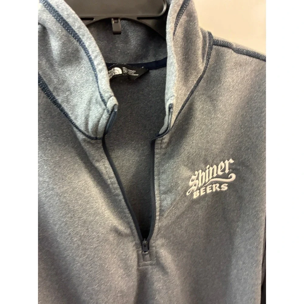 The North Face Shiner Beers Gray Quarter Zip Pullover Mens Large Heathered